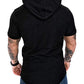 Mens Fashion Hoodies Sport Pullover Solid Color Shirt Workout Lightweight Tops Black