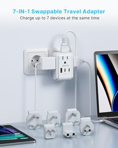 Universal Travel Adapter with 5ft Detachable Cord