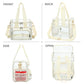 Clear Bag Double Decker for Stadium Events With Shoulder Strap for Women (Clear#Biege)