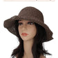 Womens Crochet Straw Sun Hat Foldable Floppy Wide Brim Beach Hat for Summer