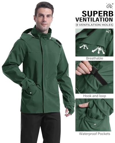 Rain Suit Waterproof Breathable Lightweight 2 (2 Count)
