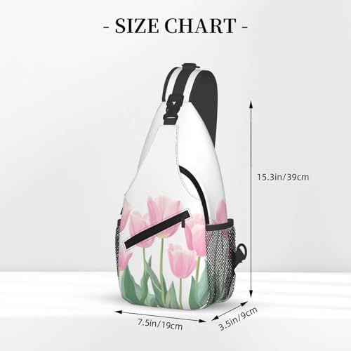 Sling Bag Tulip Flower Hiking Daypack Crossbody Shoulder Backpack Travel Chest Pack for Men Women