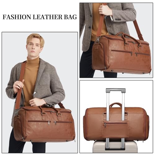 Garment Bag with Shoe Pouch Carry On Convertible Travel Duffel Bag for Men Women