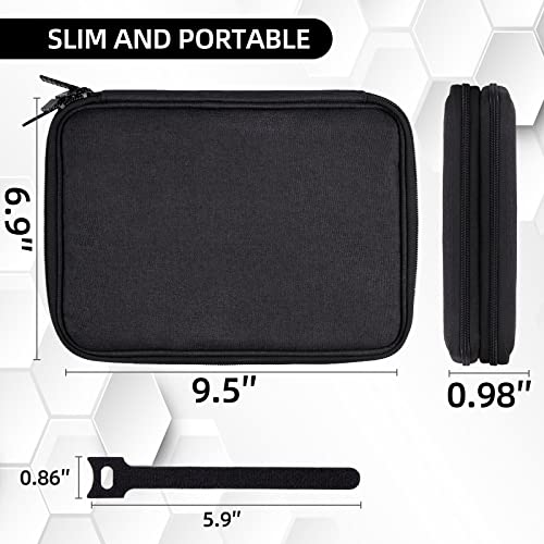 Electronics Organizer Travel Case Cord Cable Charger Organizer Bag Travel Accessories Essentials for Women Men Double Layers Tech Pouch with 5 Cable Ties for Phone Power Bank SD Card USB