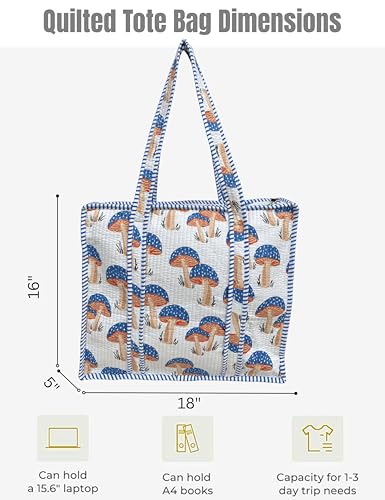 100% Cotton Quilted Tote Bag For Women