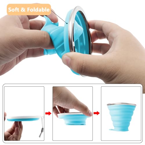 4 Pack Silica gel Collapsible Travel Cup 270ml