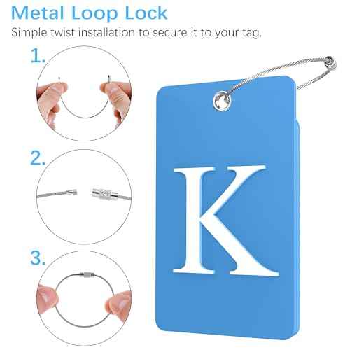 2 Pack Initial Luggage Tags for Suitcases Airplane Travel Essentials (2 Count)