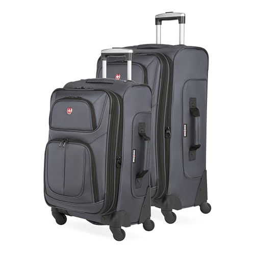 Sion Softside Expandable Spinner Luggage Durable Lightweight Travel Suitcase (2 Count)