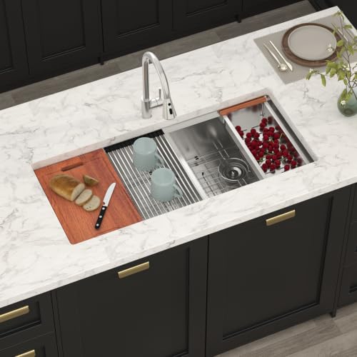 42 Double Bowl Undermount Kitchen Sink Large Workstation Sinks