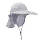 Unisex Outdoor Activities UV Protecting Sun Hats with Neck Flap Grey