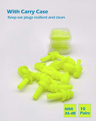 10 Pairs Noise Cancelling Ear Plugs (10 Count)