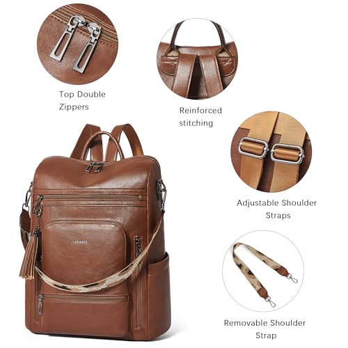Vegan Leather Laptop Backpack for Women 15.6 inch Work Backpack Fashion Travel Backpack Purse for Business College