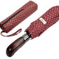 Folding Umbrella Real Wood Handle Pimlico Burgundy