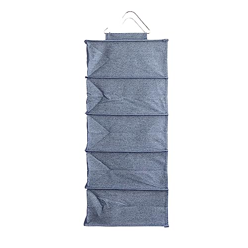 Hanging Cotton Blend and Plastic Closet Shoe Organizer with 10 Storage Compartments