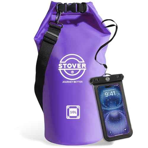 5/10/25/30/40L Waterproof Dry Bag, Medium Lightweight Roll Top Dry Bag Backpack w/Waterproof Phone Case, Kayaking, Travel, Hiking, Fishing, Tubing, Camping, the Beach, Men/Women (Purple)