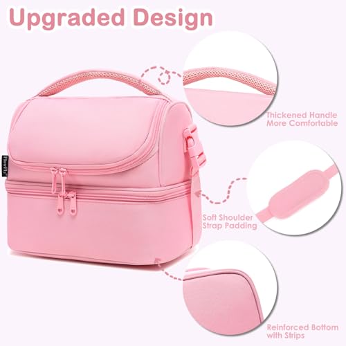 Double Decker Cooler Insulated Lunch Bag Large Tote for Boys