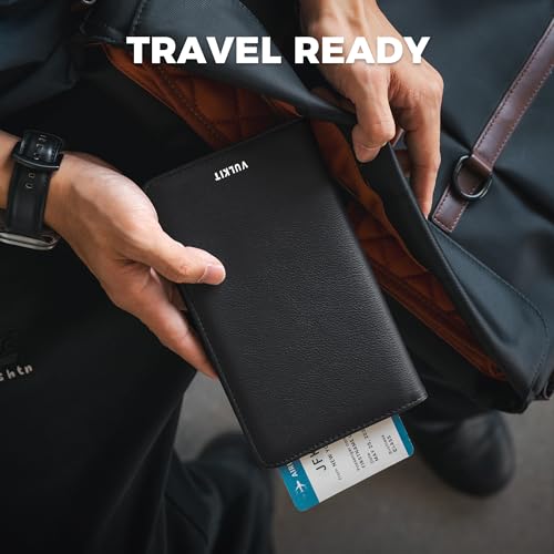 Passport Wallet for Travel RFID Blocking Premium Leather