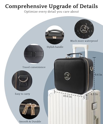 Travel Makeup Bag Cosmetic Bag with Lighted Mirror