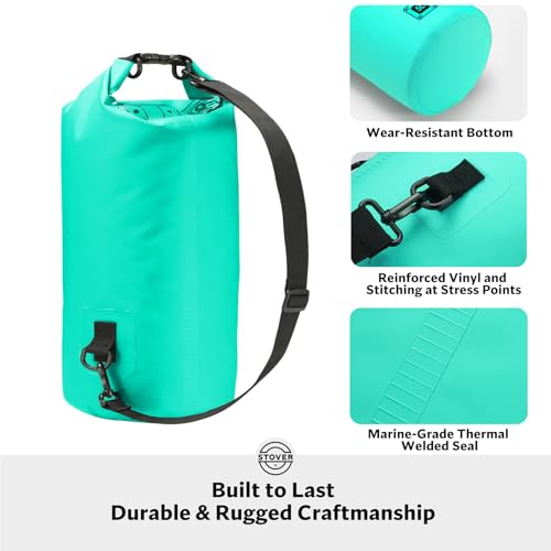 5/10/25/30/40L Waterproof Dry Bag, Small Lightweight Roll Top Dry Bag Backpack w/Waterproof Phone Case, Kayaking, Travel, Hiking, Fishing, Tubing, Camping, the Beach, Men/Women (Teal)