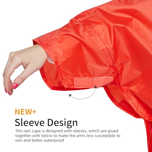 Hooded Rain Poncho for Adult with Pocket Waterproof Lightweight Unisex Raincoat for Hiking Camping Emergency