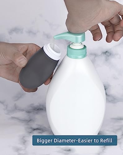 Silicone Travel Bottles for Toiletries TSA Approved Travel Size Containers Set 4 Pack Portable Leak Proof Refillable Cosmetic Squeeze Bottles Shampoo Hair Conditioner Body Lotion Bath Shower Gel (4 Count)