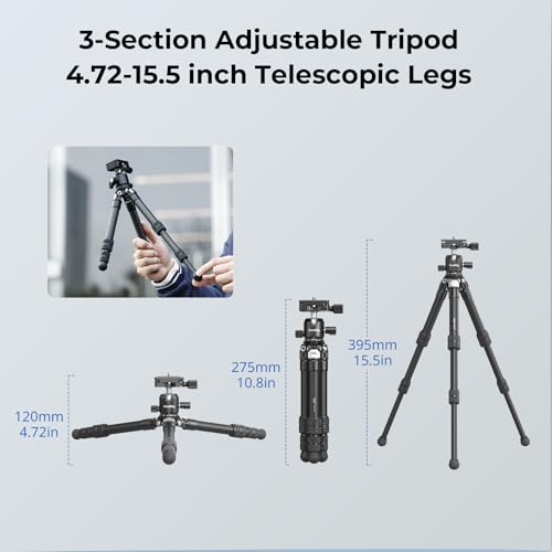 Carbon Fiber Mini Desktop Tripod with 360° Ball Head