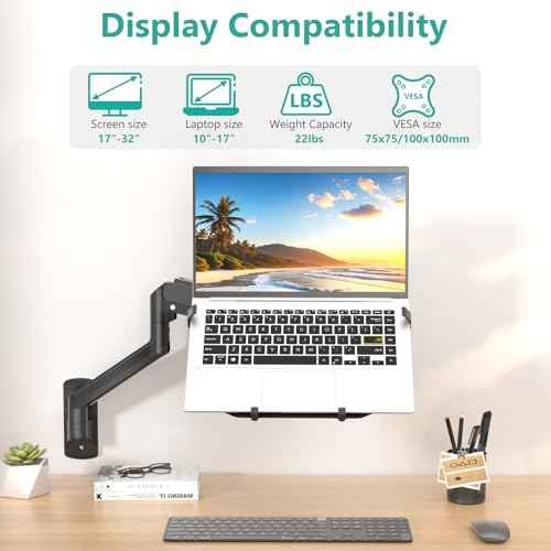 Laptop Wall Mount for 17" Notebook and Up to 32" Screen