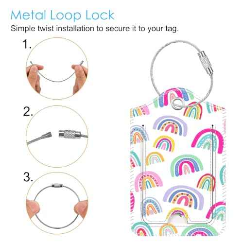 Luggage Tags Privacy Cover ID Label for Travel Bag Suitcase (2 Count)