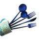 20-Piece 18/10 Stainless Steel Flatware Silverware, Luxury Dinnerware Set Travel Cutlery Tableware Include Knife Fork Spoon Service for 4,Healthy & Eco-Friendly Dishwasher Safe (Blue Matte) (4 Count)