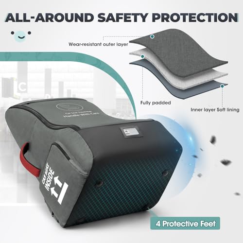 Padded Car Seat Travel Bag for Airplane Car Seat Backpack