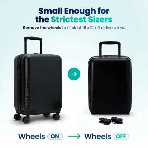 TAKE OFF 16 Inch Personal Item Suitcase MINI Removable Wheels Underseat Bag