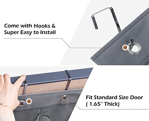 2 Pack Minimalist Black Over The Door Hanging Closet Shoe Holder Organizer with 6 Pockets (2 Count)