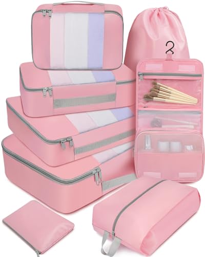 8 Set Packing Cubes Various Sizes Packing Organizer for Travel Accessories Luggage Carry On Suitcase