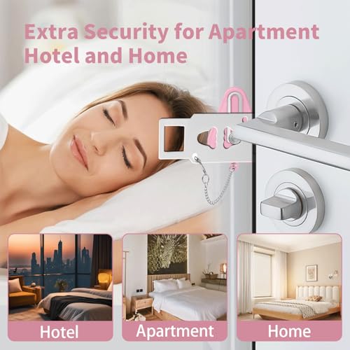Portable Door Lock & Door Stop Alarm Set