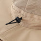 Womens Outdoor Mesh Boonie Sun Hat Summer Wide Brim UV Protection Fishing Hat Safari Cap Khaki
