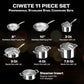 11-Piece Tri-Ply Stainless Steel Pots and Pans Set, 18/10 Stainless Steel Cookware Set with Steamer Insert, Induction Kitchen Cookware Sets with Cool Ergonomic Handles, Dishwasher, Oven Safe (11 Count)