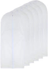 Garment Bag Clear for Long Dress 24'' x 60'' Zippered Garment Bags for Hanging Clothes White Breathable Full Zipper Dust Cover for Clothes Storage Closet Pack Of 6