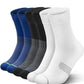 3 Pairs Running Compression Socks for Men & Women Crew Socks with Cushion (3 Count)