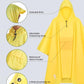 Extra Thick Hooded Rain Poncho Double Layer Waterproof Raincoat Jacket for Men Women Adults