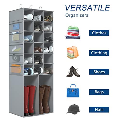 18+2 Section Hanging Shoe Organizer with Side Pockets