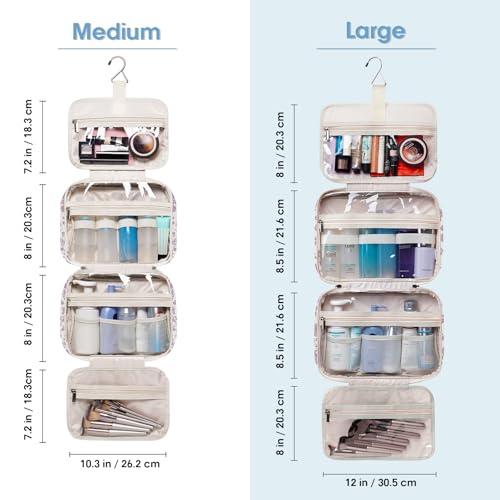 Travel Toiletry Bag for Women Large Hanging Makeup Bag Organizer Toiletries Bag for Full Size Essentials Accessories Cosmetics