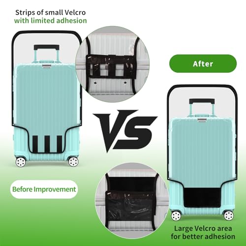 20 Inch Clear PVC Waterproof Luggage Cover with Large Velcro