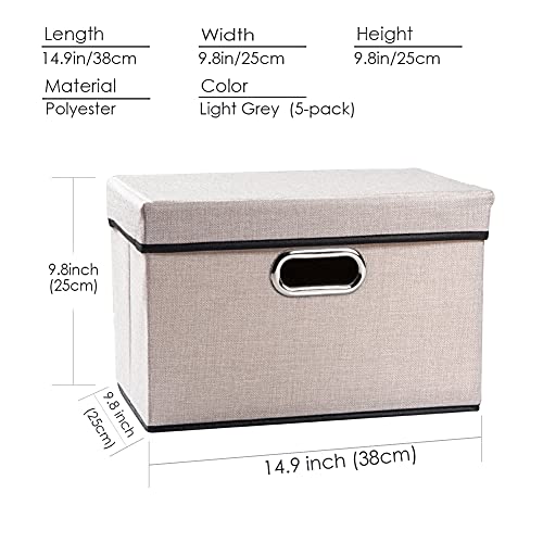 Foldable Storage Bin with Lid [5 (5 Count)