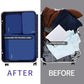 4 Set/6 Set/8 Set Compression Packing Cubes Travel Accessories Expandable Packing Organizers (Cloth Pattern, 4-Navy)
