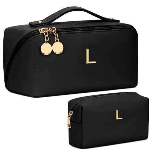 Initial Makeup Bag Personalized Gift for Women Teen Girls