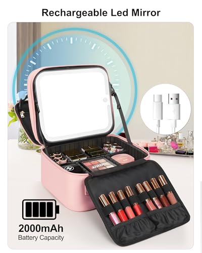 Makeup Bag with LED Mirror