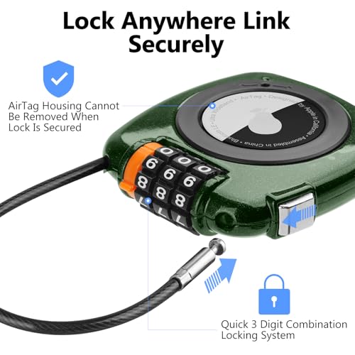 Compatible with Apple AirTag Secure Lock with Wire Cable