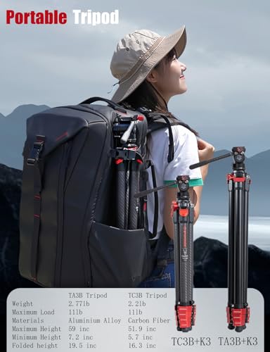 Gazelle TA3B+Komodo K3 Aluminum Camera Tripod with Fluid Head
