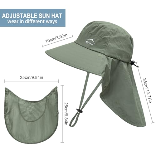 Sun Hat for Men Women with Neck Flap