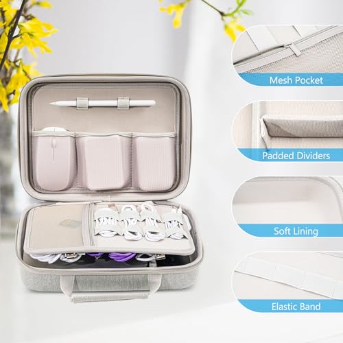 Hard Travel Electronic Organizer Case for MacBook Power Adapter Chargers Cables Power Bank Apple Magic Mouse Apple Pencil USB Flash Disk SD Card Small Portable Accessories Bag